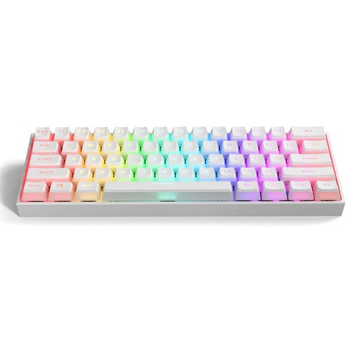 Gk61 Wired 61 Keys RGB Mechanical Keyboard White