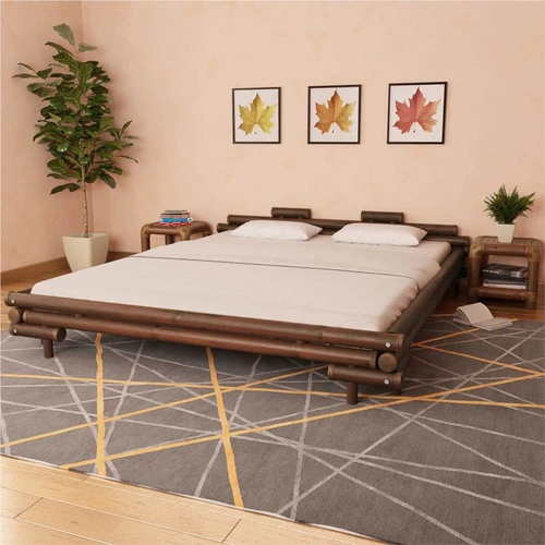 Bed Frame Dark Brown Bamboo 180x200 Cm, Dark Brown King Size Bed Frame
