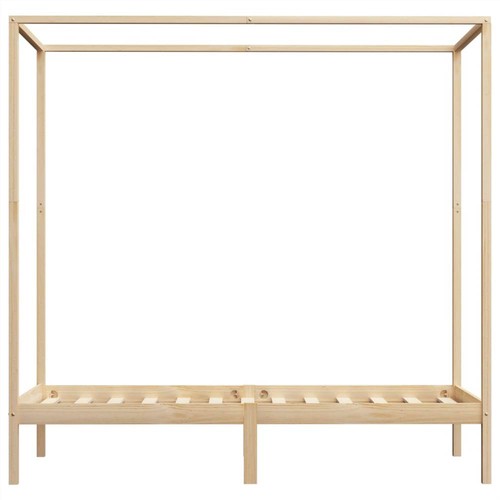 Canopy Bed Frame with 2 Drawers Solid Pine Wood 90x200 cm