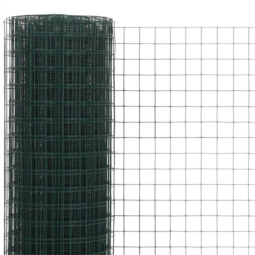 Maschendrahtzaun aus Stahl mit PVC-Beschichtung, 25 x 0,5 m, grün