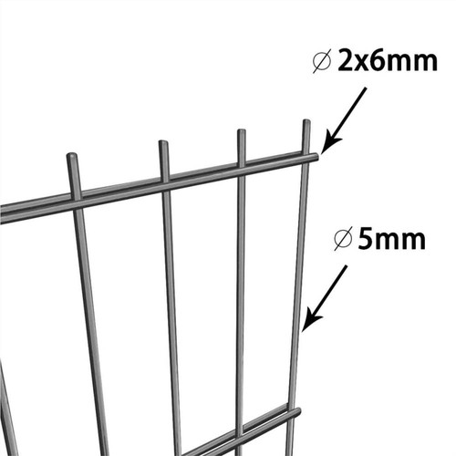 Fence Panel with Posts Powder-coated Iron 6x2 m Anthracite