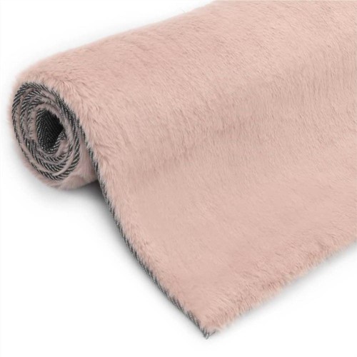 Rug 120x160 cm Faux Rabbit Fur Old Pink