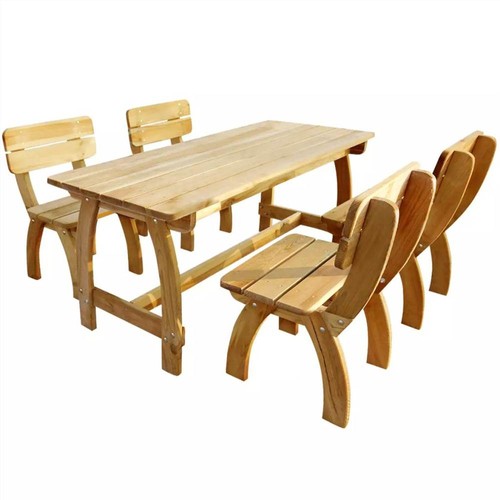 5 Piece Outdoor Dining Set Impregnated Pinewood