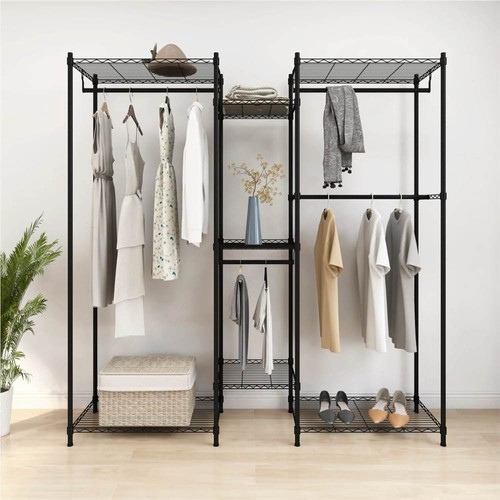 Clothes Rack Black 195x45x195 cm 350 kg