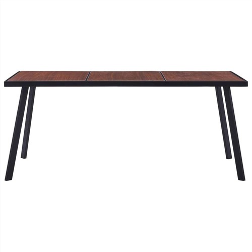 Dining Table Dark Wood and Black 180x90x75 cm MDF