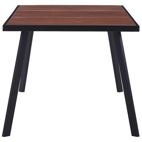 Dining Table Dark Wood and Black 180x90x75 cm MDF