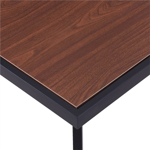 Dining Table Dark Wood and Black 180x90x75 cm MDF