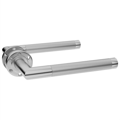Door Handle Set with PZ Profile Cylinder Stainless Steel