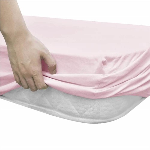 Fitted Sheets for Cots 4 pcs Cotton Jersey 40x80 cm Pink