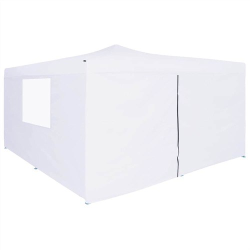 Folding Gazebo with 4 Sidewalls 5x5 m White