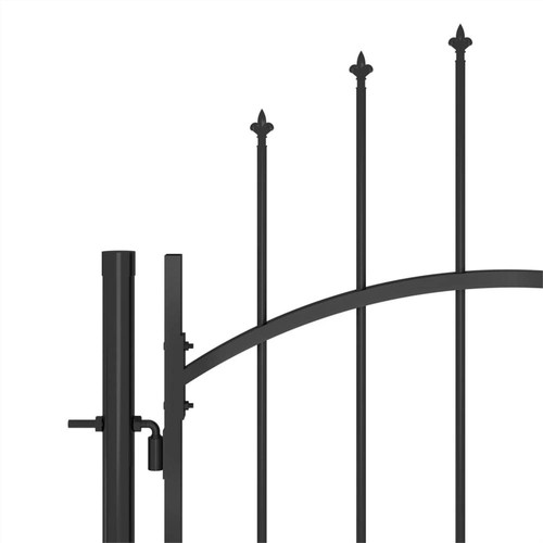 Garden Fence Gate with Spear Top 5x1.75 m Black