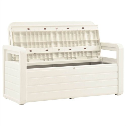 Garden Storage Bench 132.5 cm Plastic White