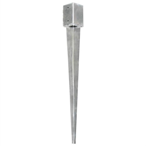 Ground Spikes 6 pcs Silver 9x9x90 cm Galvanised Steel