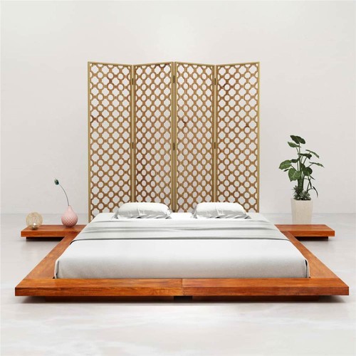 Japanese Futon Bed Frame Solid Acacia Wood 160x200 cm