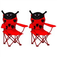 Kids Garden Chairs 2 pcs Red Fabric