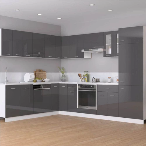 8 Piece Kitchen Cabinet Set Concrete Grey Chipboard