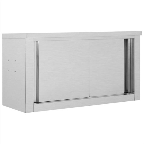 Sliding Doors 90x40x50 Cm Stainless Steel, Kitchen Wall Units With Sliding Doors
