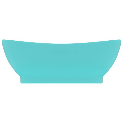 Luxuriöser Überlauf für Waschbecken, oval, matt, hellgrün, 58,5 x 39 cm, Keramik