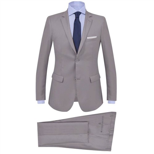 Men's Piece Business Suit Size 46 Light Grey