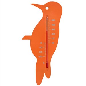 Nature Outdoor Wall Thermometer Finch Orange