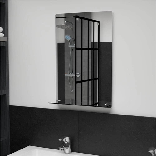 Wall Mirror With Shelf 40x60 Cm Tempered Glass Shelf 40x60 Cm Tempered Glass, 40 X 60cm Mirror