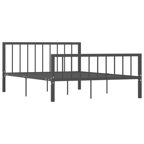 Bed Frame Grey Metal 140x200 cm