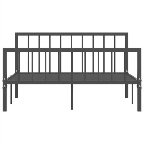 Bed Frame Grey Metal 140x200 cm