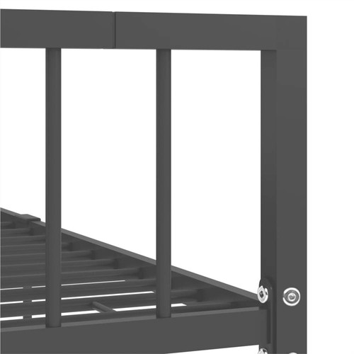 Bed Frame Grey Metal 140x200 cm