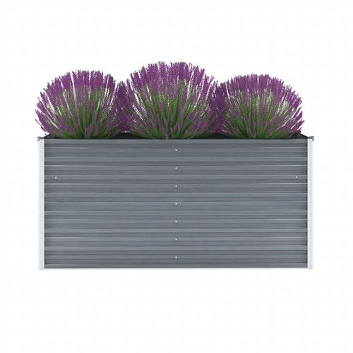 Garden Raised Bed Galvanised Steel 160x40x77 cm Grey