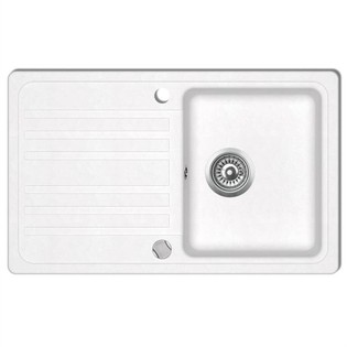 Granite Kitchen Sink Single Basin With Drainer Reversible Cream White 447059 0. W315  