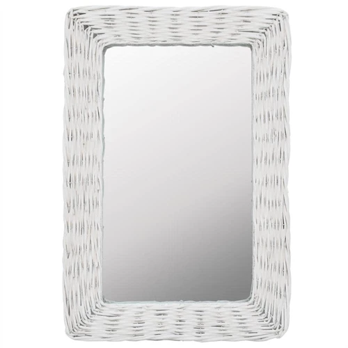 Mirror Wicker White 40x60 Cm, Mirror 40 X 60