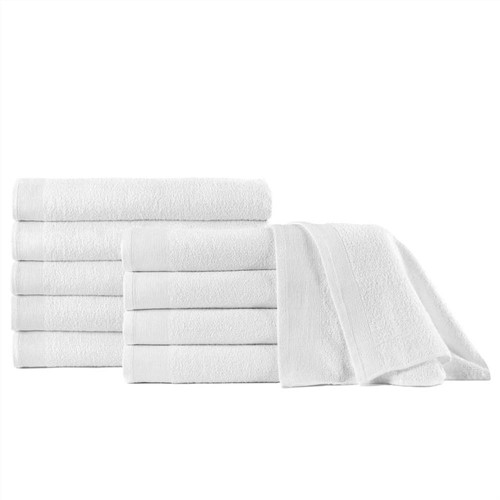Shower Towels 10 pcs Cotton 350 gsm 70x140 cm White
