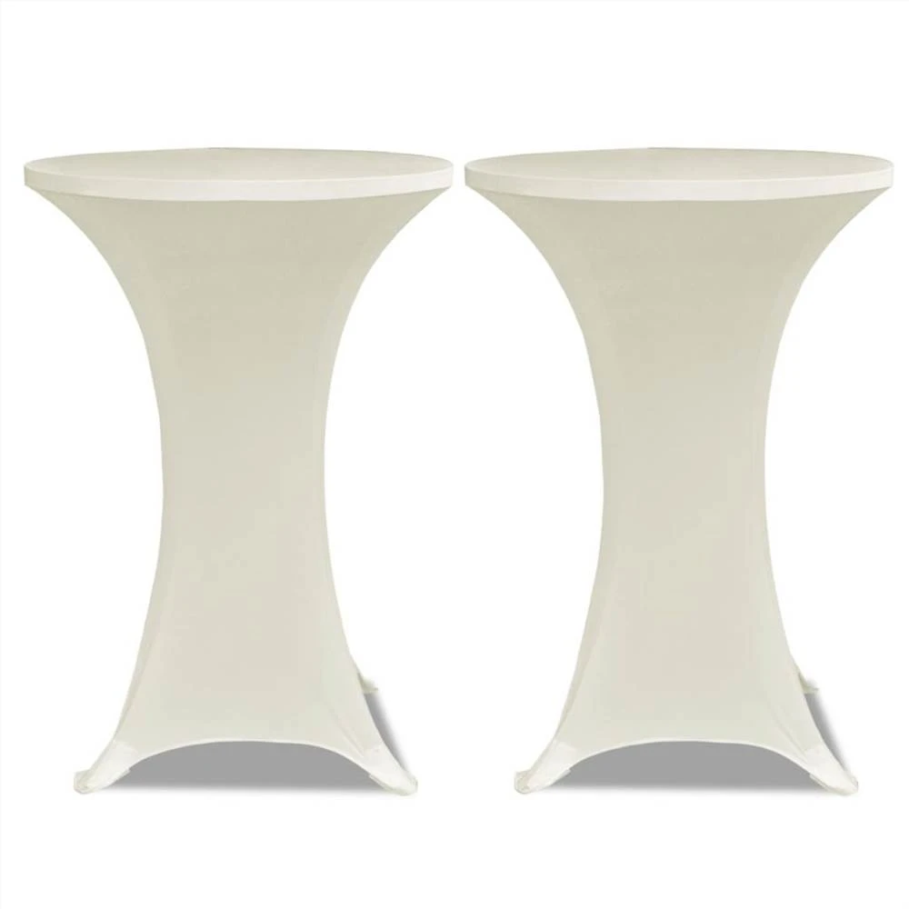 Standing Table Cover Ø60cm Cream Stretch 2 pcs