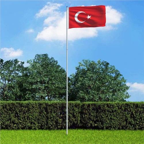 Drapeau de la Turquie et mât aluminium 6 m