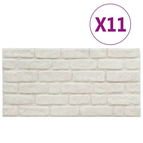 3D Wall Panels with White Brick Design 11 pcs EPS