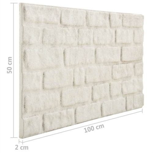 3D Wall Panels with White Brick Design 11 pcs EPS