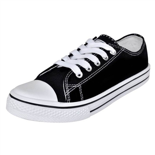 Classic Women's Low-top Lace-up Canvas Sneaker Black Size
