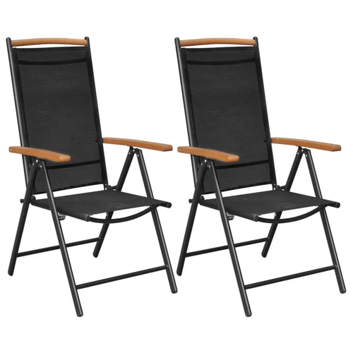 Folding Garden Chairs 2 Pcs Aluminium, Folding Garden Seat