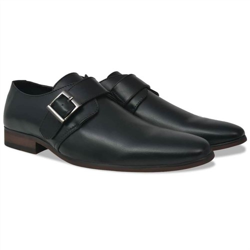 Men's Monk Strap Shoes Black Size 10.5 PU Leather