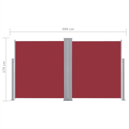 Retractable Side Awning 170x600 cm Red