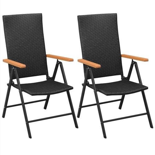 Black rattan 2024 folding chairs