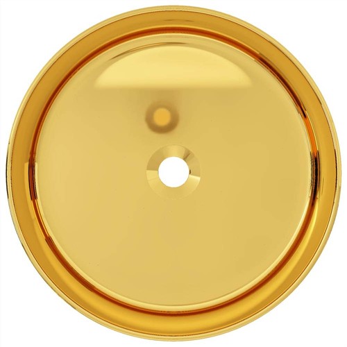 Waschbecken 40x15 cm Keramik Gold