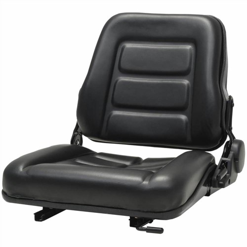 Forklift & Tractor Seat with Adjustable Backrest Black