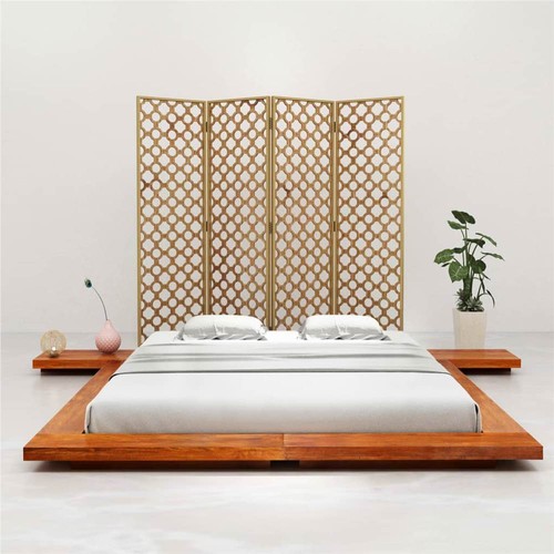 Japanese Futon Bed Frame Solid Acacia Wood 140x200 cm