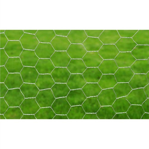 Maschendrahtzaun aus verzinktem Stahl, sechseckig, 1 x 25 m, silberfarben