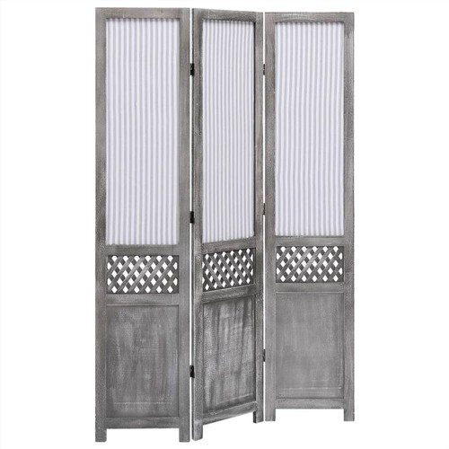 3Panel Room Divider Grey 105x165 cm Fabric