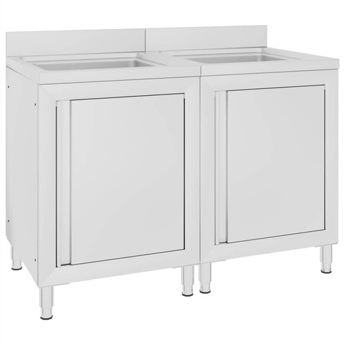 Commercial Kitchen Sink 2 pcs Stainless Steel