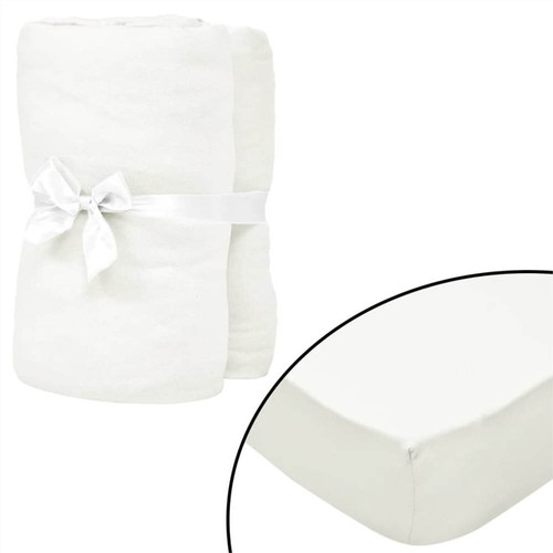 Fitted Sheets for Waterbeds 2pcs 1.8x2m Cotton Jersey Offwhite