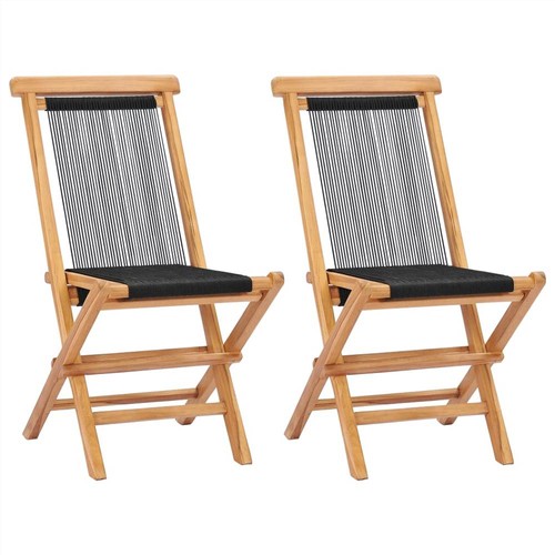 Folding Garden Chairs 2 Pcs Solid Teak, Solid Teak Outdoor Furniture