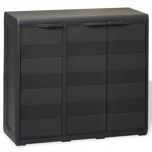 Garden Storage Cabinet With 2 Shelves Black, Outdoor Storage Shelves Cabinet